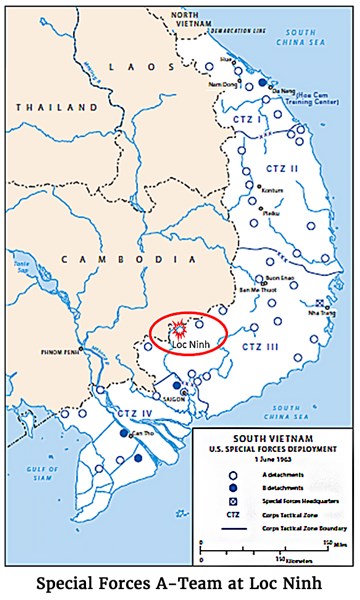 Map of Special Forces A-Team at Loc Ninh